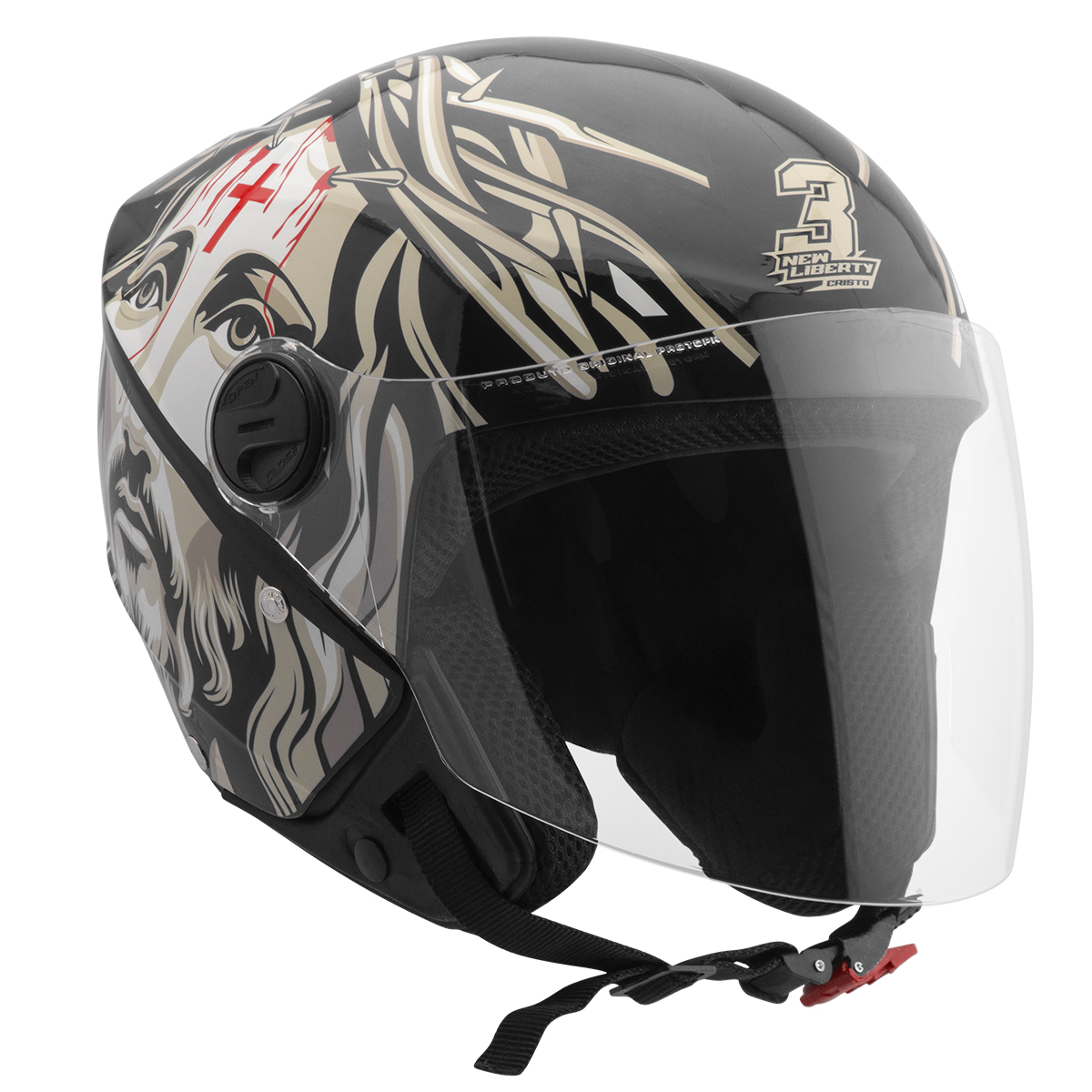 Capacete Aberto Pro Tork New Liberty Three Cristo | Casco ABS