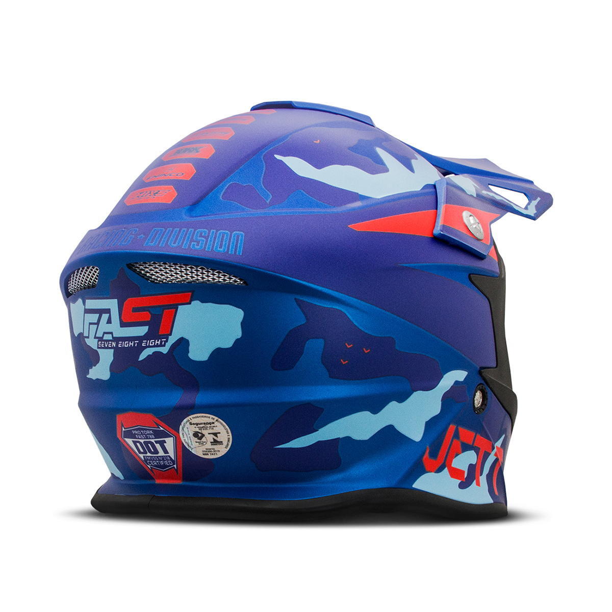 Capacete Motocross Infantil Jett Factory Edition Neon Kids - Vermelho