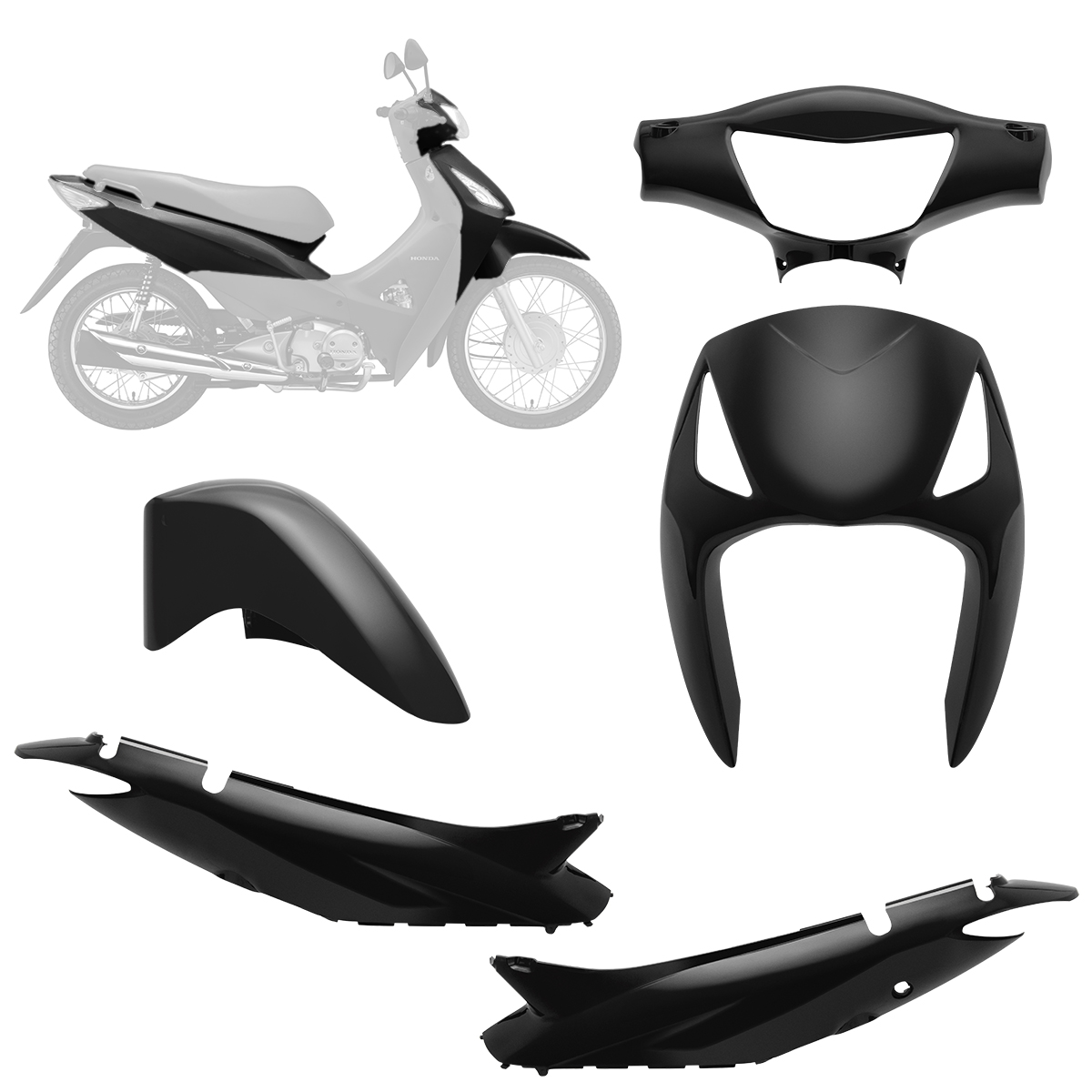 Kit Carenagem 4 Peças Pro Tork Biz 125 Ks/es 2006/10