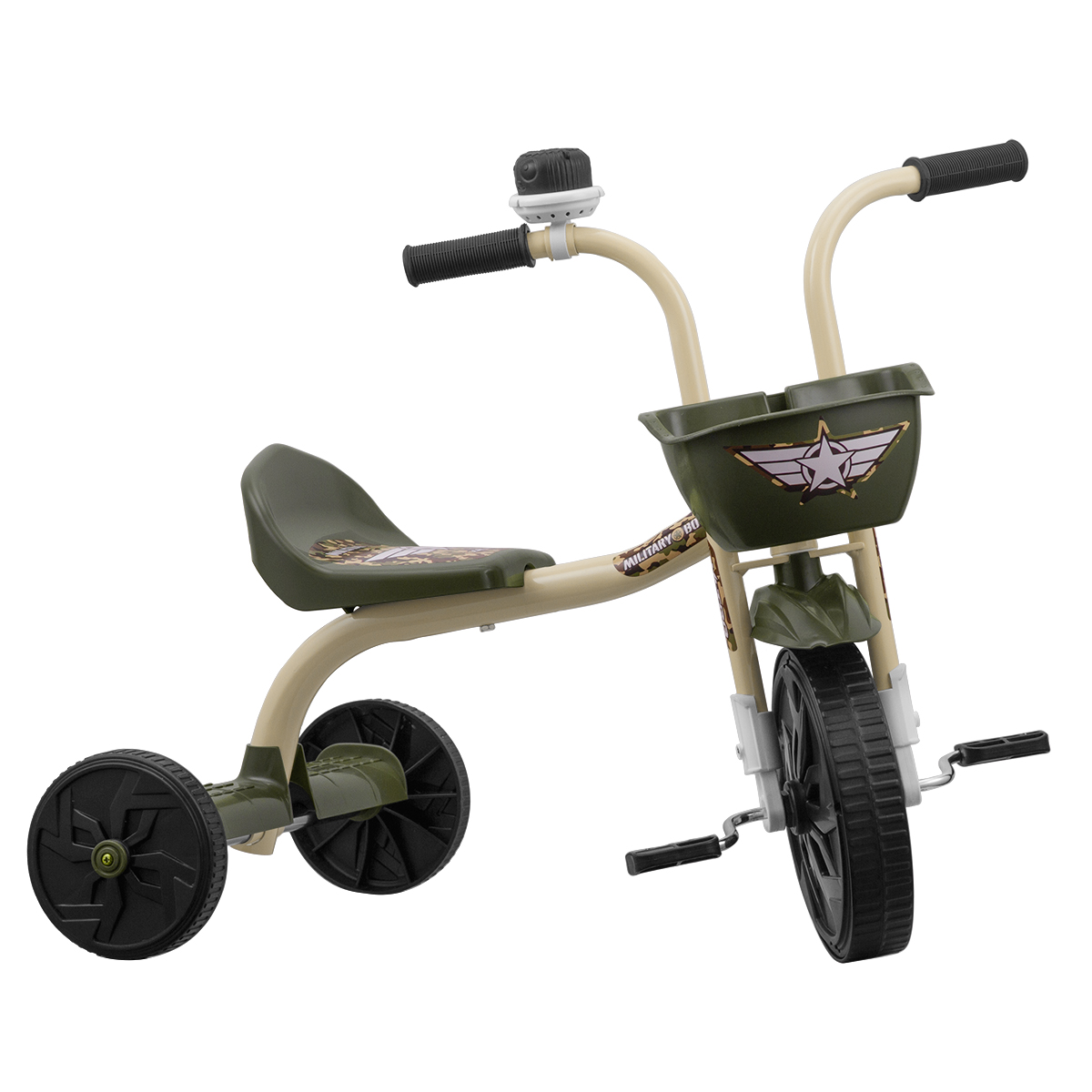 Triciclo Infantil Ultra Bikes Military Boy Com Cesto [roda Em Pp]