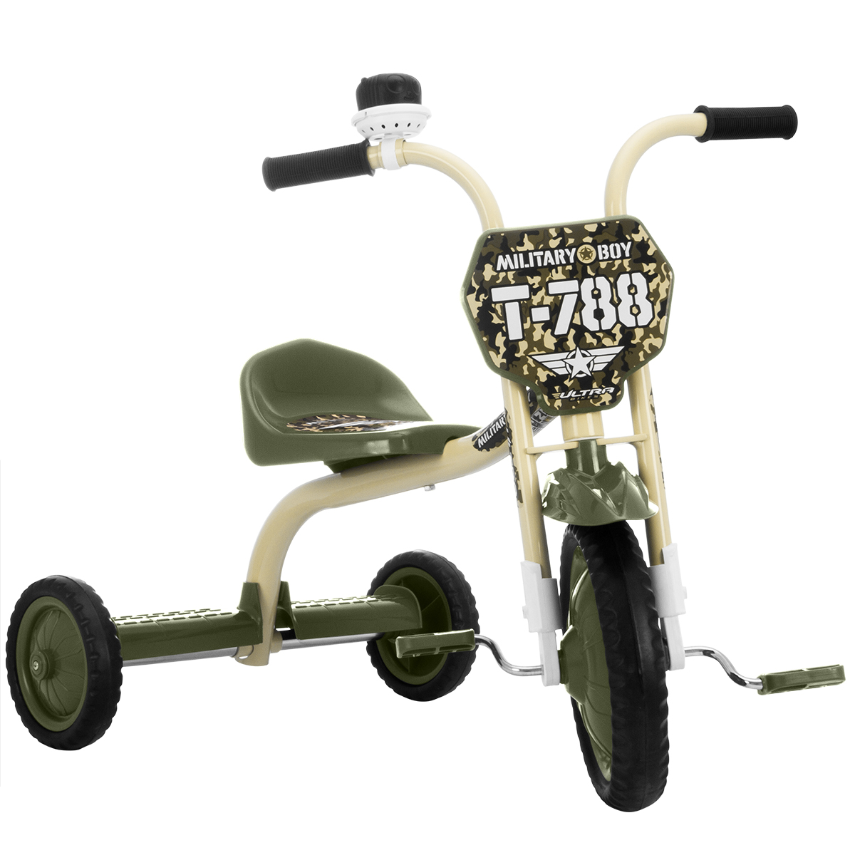 Triciclo Infantil Ultra Bikes Military Boy Com Number Plate